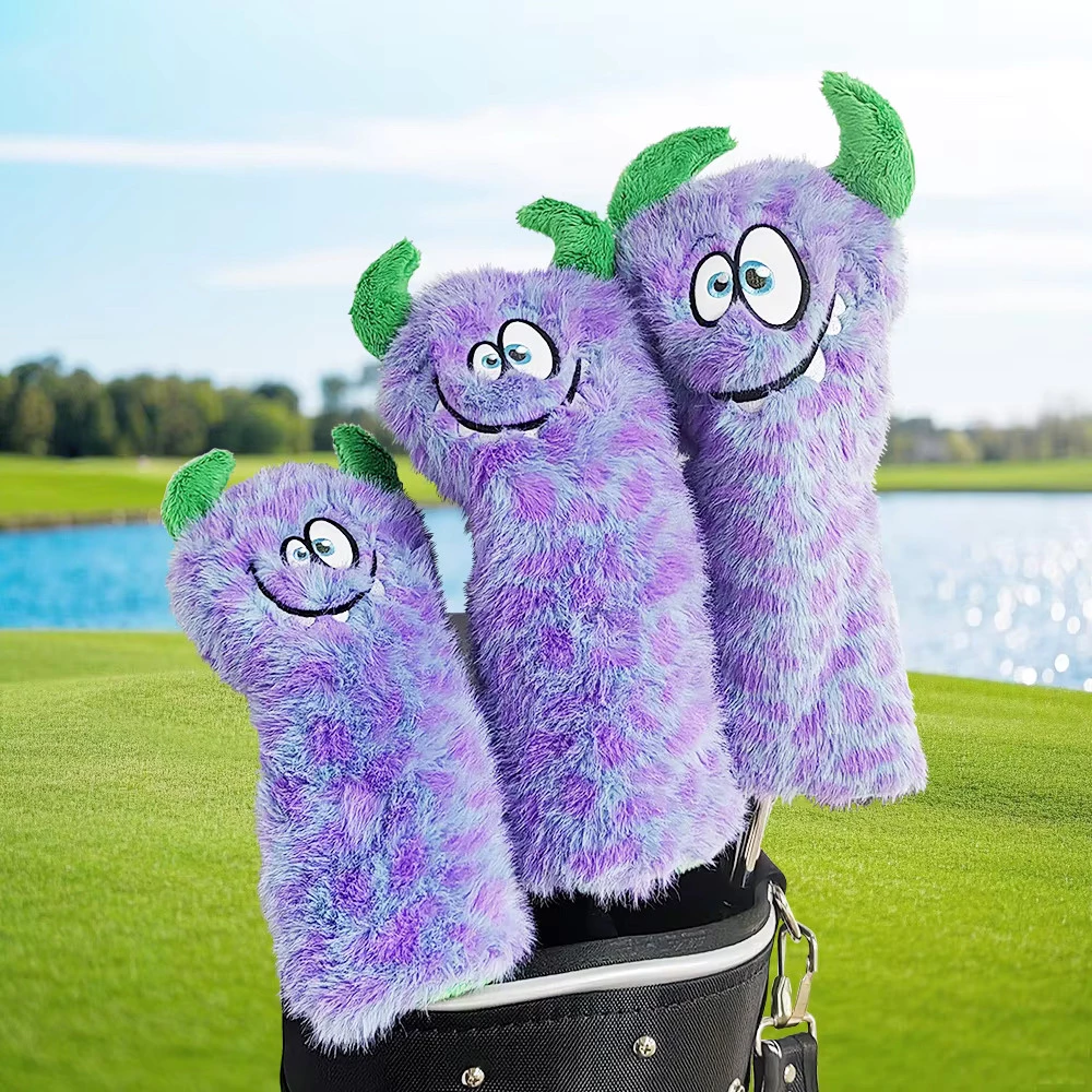 Monster Pattern Waterproof Protector Headcover PU Leather Soft Durable Golf Club Covers Driver Fairway Hybrid