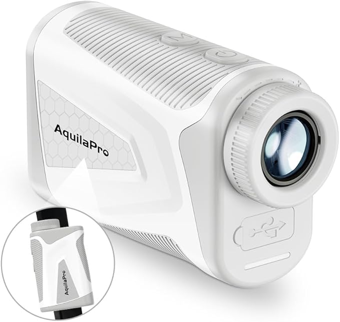 AquilaPro Mini4 Golf Rangefinder with Slope, 1,000 Yards Range Finder Golf, 0.5 Yard Accuracy, 6X Magnification, Flag Lock Vibration, Rechargeable Golf Laser Rangefinder, Magnetic