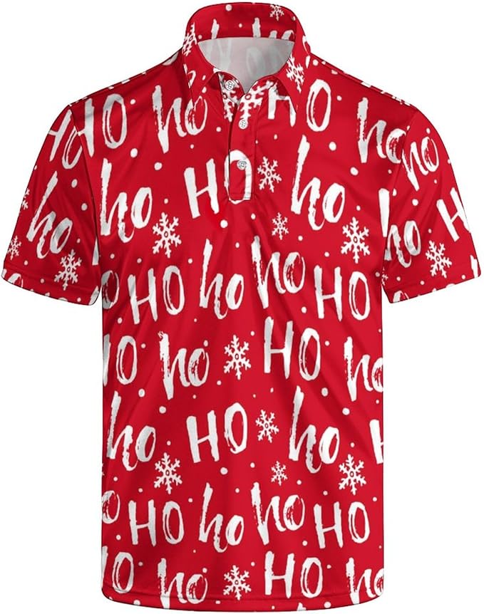 Christmas Golf Shirt Red