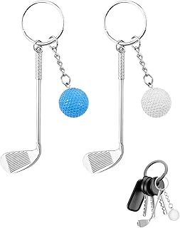 2 x witeup key rings with golf clubs and golf balls