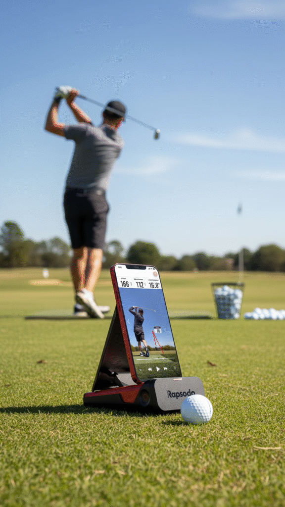 Rapsodo Mobile Launch Monitor for Golf Indoor and Outdoor Use with GPS Satellite View and